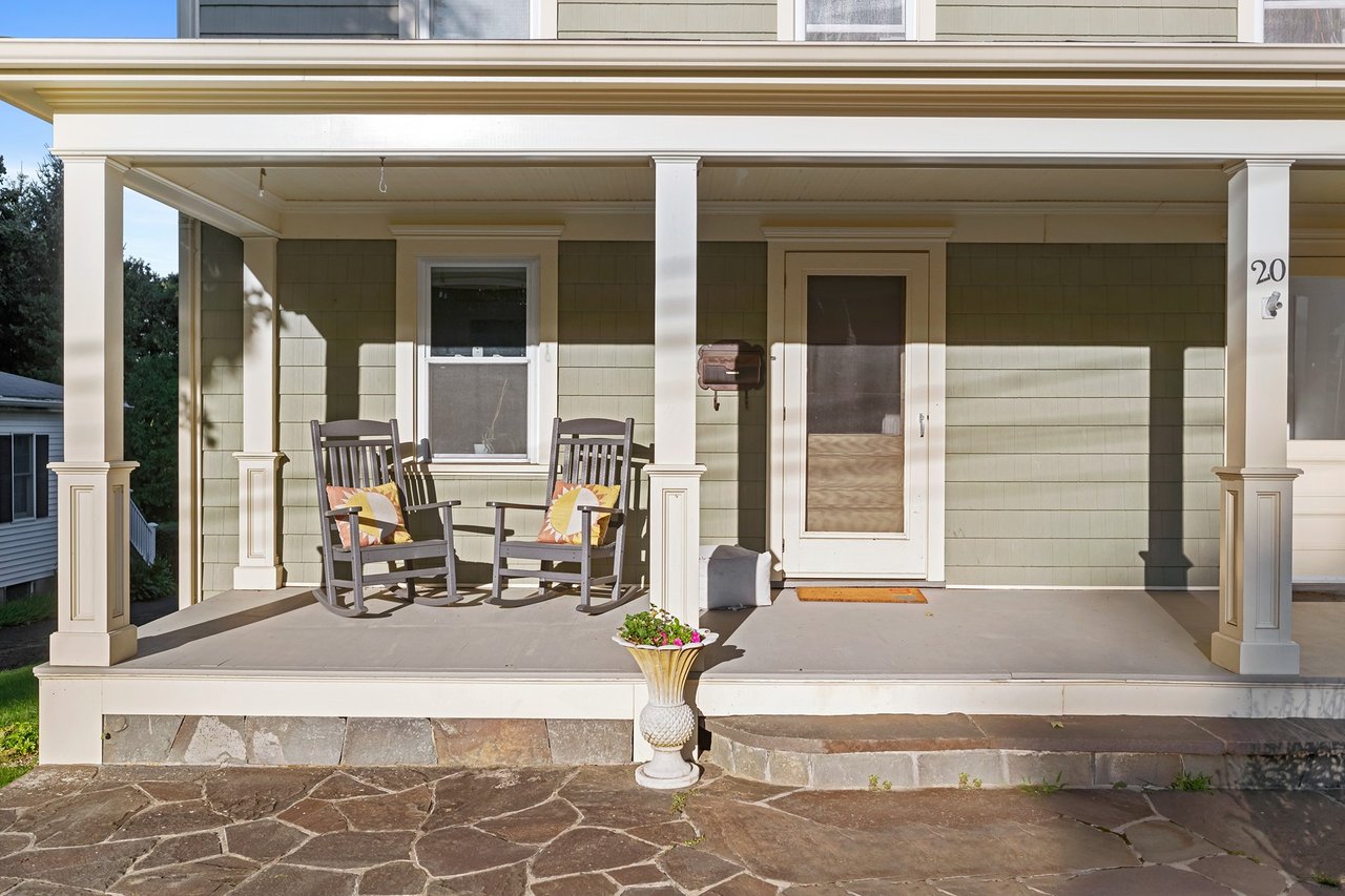 Front Left door into Unit A and front porch