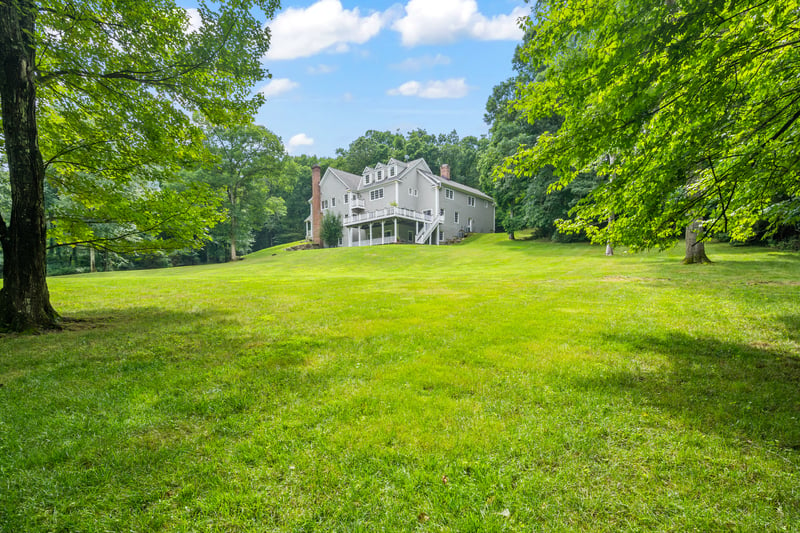 A gorgeous rolling, level yard for the enjoyment of many activities.