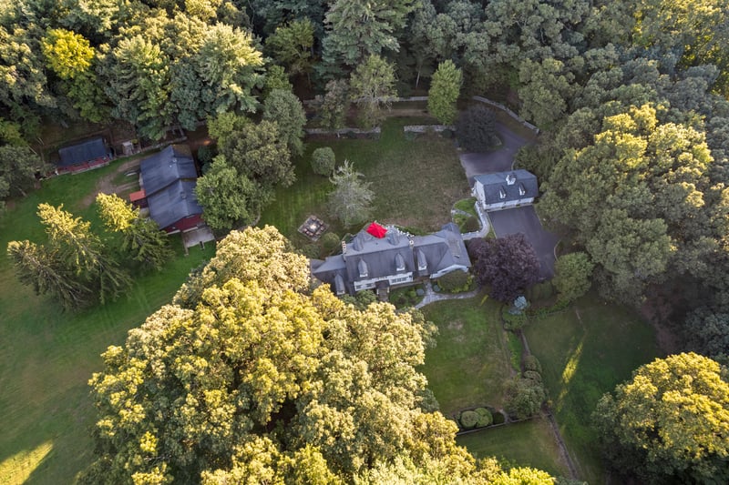 Birdseye view of Spring Path Farm in its natural splendor