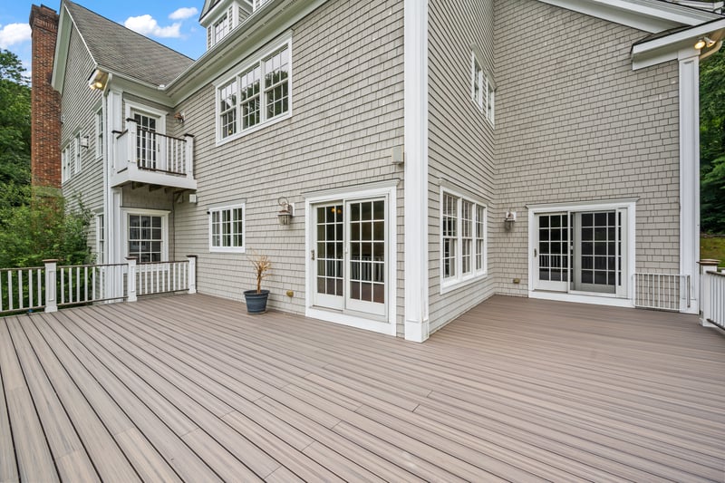 Wraparound deck off Kitchen and Family Room.