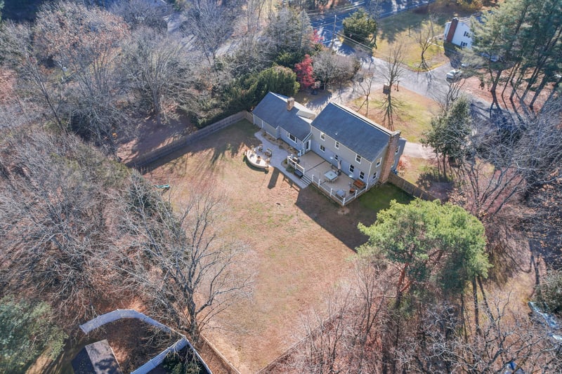 Fully fenced in yard